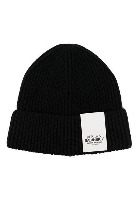 Black ribbed-knit beanie Ruslan Baginskiy - women